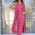 Women's pink green viscose chanderi sequin embroidered kurta pant set with dupatta