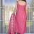 Women's pink green viscose chanderi sequin embroidered kurta pant set with dupatta