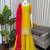 Yellow kurta sharara set with pink dupatta