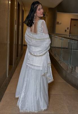 White ethnic kurta sharara set 3