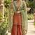 Rust orange embroidered kurta palazzo set