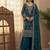 Dark-teal heavy embroidered sharara set