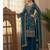 Dark-teal heavy embroidered sharara set