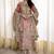 Beige floral straight kurta set