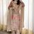 Beige floral straight kurta set