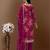Rani-pink floral kurta pant set