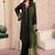 Black kurta pant set with green dupatta