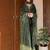 Black kurta pant set with green dupatta