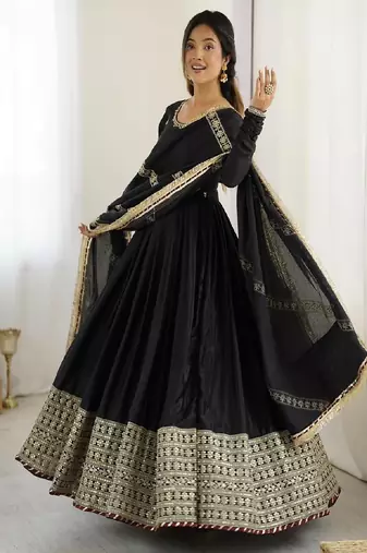Black anarkali gown set