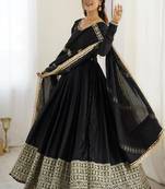 Black anarkali gown set