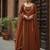 brown anarkali gown with dupatta