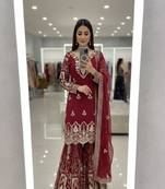 Red bridal style sharara set