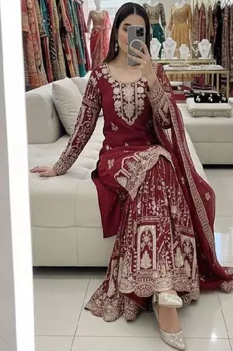 Red bridal style sharara set