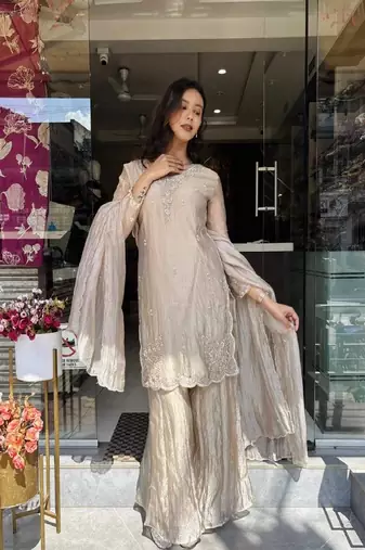 Light grey festive suit set