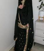 Black and gold party wear set