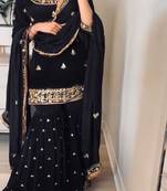 Black and gold party wear set