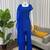 Royal blue short kurta with flared pants
