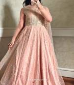 Blush pink embroidered anarkali gown