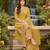Mustard yellow floral palazzo suit