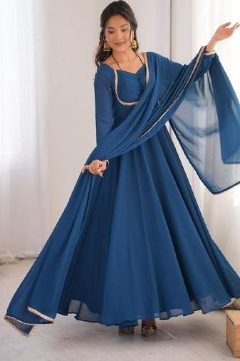 Dark blue anarkali dress