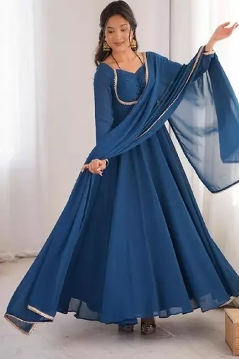 Dark blue anarkali dress