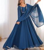 Dark blue anarkali dress