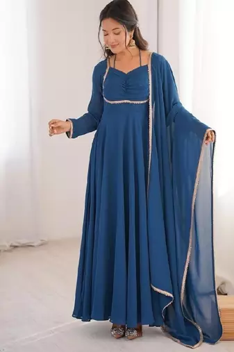 Dark blue anarkali dress