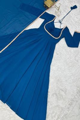 Dark blue anarkali dress 3
