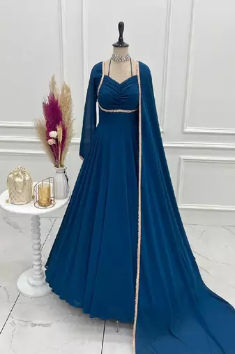 Dark blue anarkali dress
