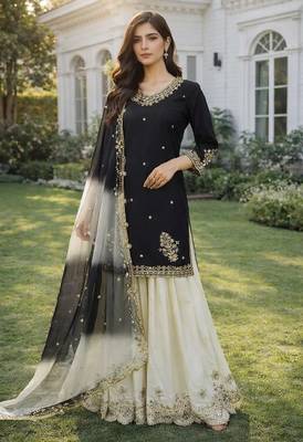 Black& white sharara set 1