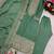 Sage green embroidered straight suit set