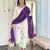 Women's white viscose rayon embroidered kurta pant set with chinon dupatta