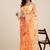 Peach Shibori Print Organza Saree