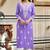 Women's purple rayon sequin embroidered kurta with cotton schiffley pant