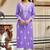 Women's purple rayon sequin embroidered kurta with cotton schiffley pant