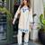 women pure cotton embroidery white kurta with pant