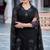 Women's black georgette sequin embroidered kurta pant set with georgette dupatta