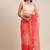 Peach Hand Dyed Lace Work Organza Saree