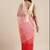 Peach Hand Dyed Lace Work Organza Saree