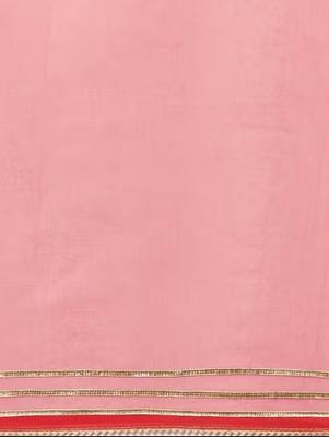 peach organza lace work saree party wear 3