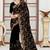 Black sequin zari resham embroidered work georgette designer saree for women