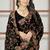Black sequin zari resham embroidered work georgette designer saree for women