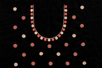 Black sequin zari resham embroidered work georgette designer saree for women 5