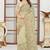 Beige sequin zari resham embroidered work georgette designer saree for women