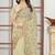 Beige sequin zari resham embroidered work georgette designer saree for women