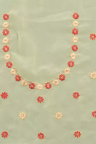 Beige sequin zari resham embroidered work georgette designer saree for women