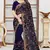 Navy blue sequin zari resham embroidered work georgette designer saree for women