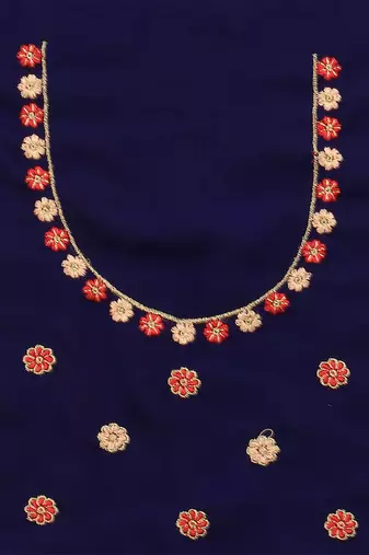Navy blue sequin zari resham embroidered work georgette designer saree for women