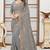 Grey sequin zari resham embroidered work georgette designer saree for women