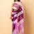 Pink Purple Shaded Organza Hand Dyed Leheriya Saree With Tassels